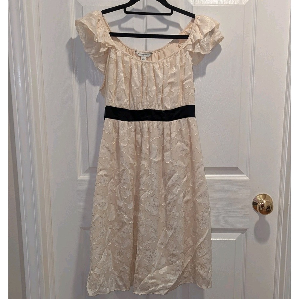 Romantic Silk Blend Jacquard Dress Banana Republic Blush Cocktail Size 6